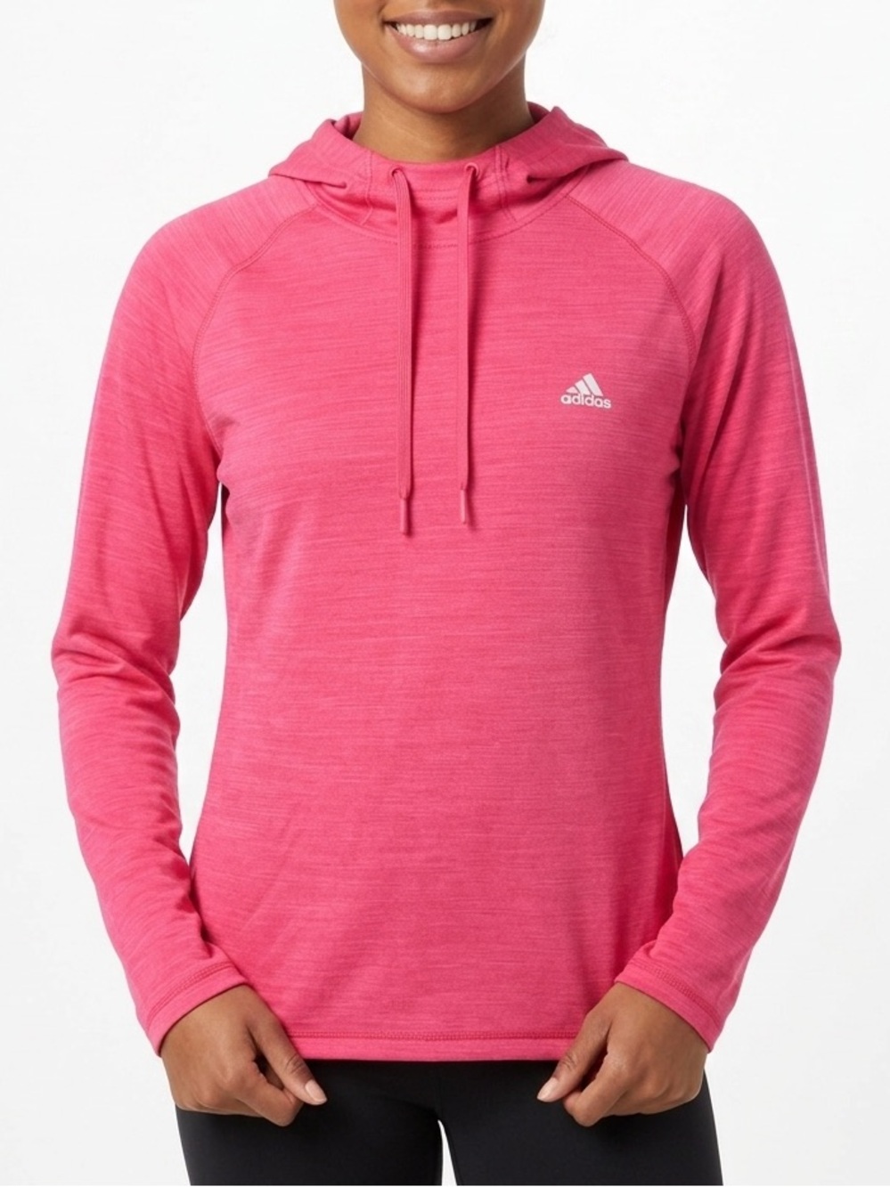 Adidas Women's Climalite Long Sleeve Performance Hoody Size Large Hot Pink
